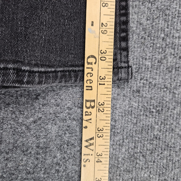 Lee Riders Jeans Size 14 Black Denim Charcoal Wash Relaxed Straight Leg Midrise - Picture 7 of 8